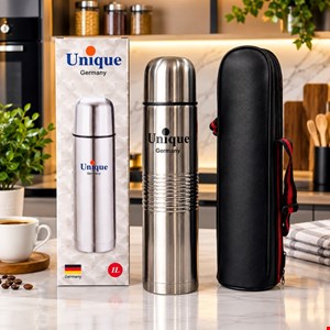 فلاسک یک لیتری استوانه ای یونیک استیل اصل
